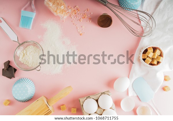 Frame Food Ingredients Baking On Gently Stock Photo (Edit Now) 1068711755