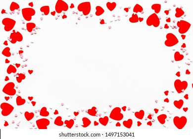 Red Hearts Border Valentines Day Designs Stock Vector (Royalty Free ...