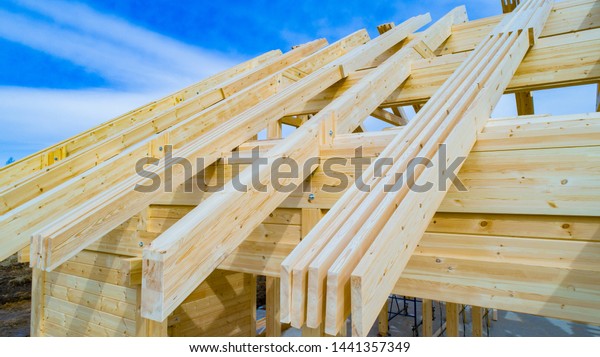 Frame House Laminated Veneer Timber Roof Stock Photo Edit Now