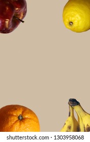 Frame Made Four Separate Photos Fruits Stock Photo 1303958068 ...