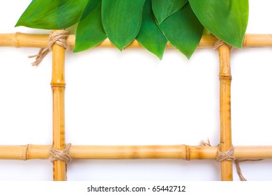 Frame for pictures from bamboo and leaves