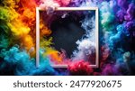 Frame Smoke Mockup Background Podium ProductPresentation Luxury Creative Design Colorful Effect Background