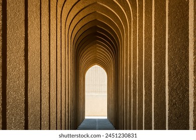 Frame within frame walkway in King Fahd University of petroleum and minerals - Dhahran Saudi Arabia. - Powered by Shutterstock