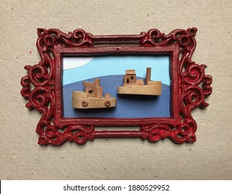 Framed Collage with Two Ships - Powered by Shutterstock