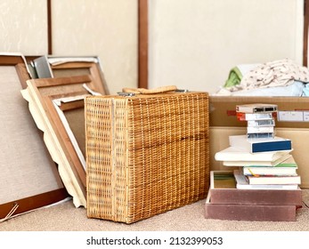 Frames, baskets, cassette tapes, etc. that are being cut off