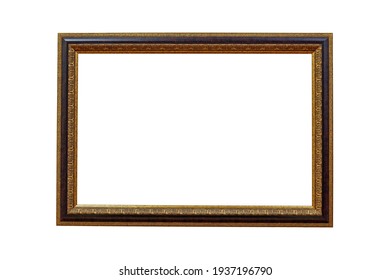 Framework In Antique Style. Vintage Picture Frame Isolated On White Background.