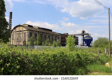 Montluçon, France - 05 07 2022 : The Goodyear Dunlop Tire Manufacturing Plant, Exterior View, Town Of Montluçon, Allier Department, France