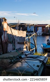 Sète, France - 10 02 2022 : Small Port Of The Pointe Courte District In Sète, On The Shore Of The Etang De Thau