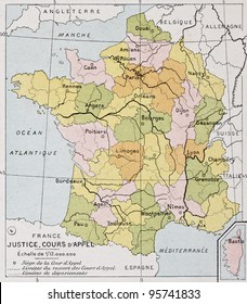 France Appellate Court Old Map. By Paul Vidal De Lablache, Atlas Classique, Librerie Colin, Paris, 1894