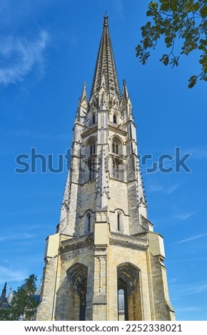 France, Bordeaux, the spire bell tower of the St. Michel basilica