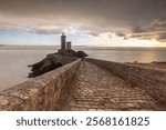 France, Brittany. Finisterre, Plouzane. Petit Minou Lighthouse.