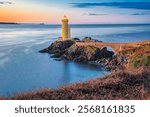 France, Brittany. Finisterre, Plouzane. Petit Minou Lighthouse.