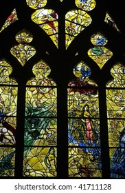 France, Cathedral Of Metz, Stained Glass Window Drawn By Marc Chagall