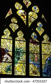 France, Cathedral Of Metz, Stained Glass Window Drawn By Marc Chagall