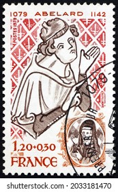 FRANCE - CIRCA 1979: a stamp printed in France shows Peter Abelard (1079-1142), was a medieval French theologian and writer, circa 1979