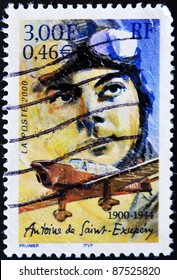 FRANCE - CIRCA 2000: A Stamp Printed In France Shows The Author Of The Little Prince, Antoine De Saint-Exupéry, Circa 2000