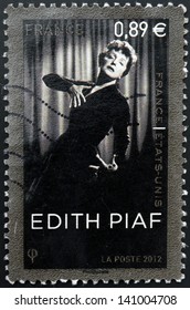 FRANCE - CIRCA 2012: A Stamp Printed In France Shows Edith Piaf, Circa 2012