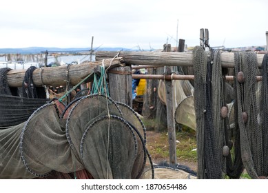 Sète, France - December 13 2012: Typical Fishing District Of Sète (Pointe Courte). Agnès Varda Made Her Movie Here With The Help Of The Inhabitants. 