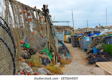 Sète, France - December 13 2012: Typical Fishing District Of Sète (Pointe Courte). Agnès Varda Made Her Movie Here With The Help Of The Inhabitants. 