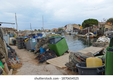 Sète, France - December 13 2012: Typical Fishing District Of Sète (Pointe Courte). Agnès Varda Made Her Movie Here With The Help Of The Inhabitants. 