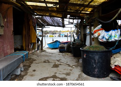 Sète, France - December 13 2012: Typical Fishing District Of Sète (Pointe Courte). Agnès Varda Made Her Movie Here With The Help Of The Inhabitants. 