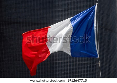 France flag blowing in the wind