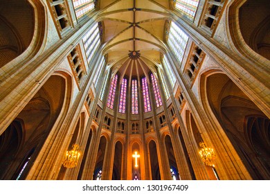 Orléans, France - March 11 2017 : Cathedral Of The Holy Cross, Orléans, France