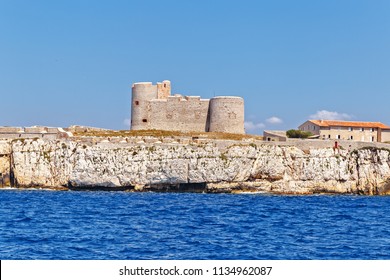 France, Marseille, Castle D'If (in French Château D'If). Chateau D'If On The Island In Mediterranean Sea Near Marseille 4 Km Is Famous Landmark Mentioned In The World Literature.