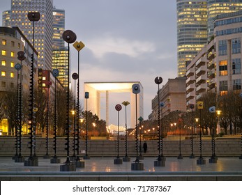 France Paris - La Defense by night