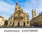France, paris. saint-etienne-du-mont, catholic church. contains shrine of st. genevieve, the patron saint of paris.