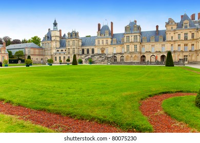 France. Park And A Palace Of Fontainebleau