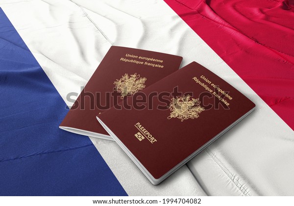 France passport on\
the French flag\
,French passport  is an identity document issued\
to French citizens.