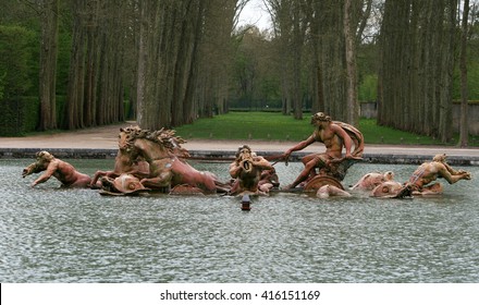 FRANCE, VERSAILLES, APRIL, 15, 2009, Fountain Of Apollo, Jean-Baptiste Tuby Sculpture