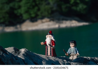 France,Jura - July 14, 2022
Albus Dumbledore Leading Harry On The Top Of A Rocky Peak To Find An Potencial Horcruxe.
Lego Minifigures