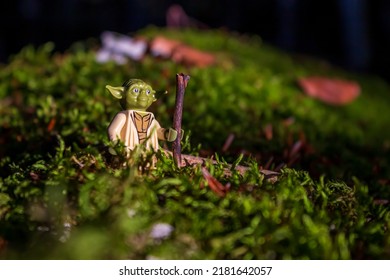 France,Jura - July 14, 2022
Yoda Wandering Trying To Find Serenity On Dagobah.
Lego Minifigures