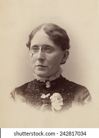 Frances Willard (1839-1898), American Temperance Reformer, And Women's Suffragist, Influential In The Passage Of The Eighteenth And Nineteenth Amendments To The United States Constitution. Ca. 1880.