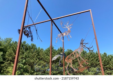 FRANCONIA, MN, USA - AUGUST 5, 2022: Predator Prey Constellation At Franconia Sculpture Park.