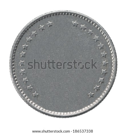francs coin closeup isolated on white background