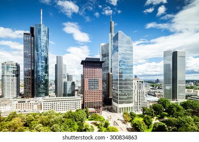 Frankfurt City Downtown With View On Park