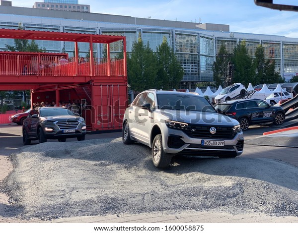 Frankfurt / Germany 09.15.2019 IAA
International Motor Show with SUV Autos on the Hard Ground  
