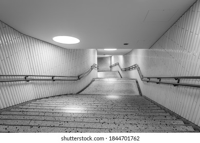 Frankfurt, Germany - July 17 2019: The Roemer Metro Station In Frankfurt.