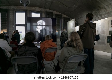 Frankfurt, Germany - Saturday, October 22, 2016 - People Viewing Annie Leibovitz Exhibition.