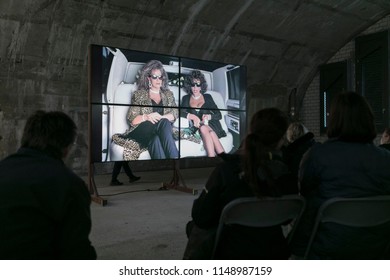 Frankfurt, Germany - Saturday, October 22, 2016 - People Viewing Annie Leibovitz Exhibition.