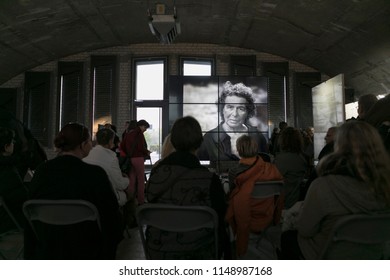 Frankfurt, Germany - Saturday, October 22, 2016 - People Viewing Annie Leibovitz Exhibition.