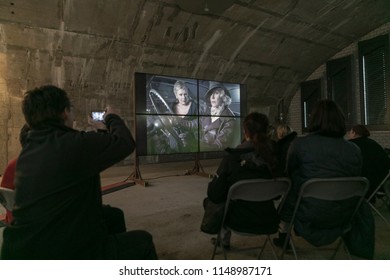 Frankfurt, Germany - Saturday, October 22, 2016 - People Viewing Annie Leibovitz Exhibition.