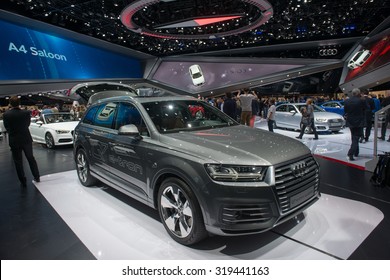 FRANKFURT, GERMANY - SEPTEMBER 16, 2015: Frankfurt International Motor Show (IAA) 2015. AUDI Q7 E-tron Quattro