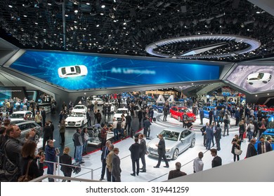 FRANKFURT, GERMANY - SEPTEMBER 16, 2015: Frankfurt International Motor Show (IAA) 2015. AUDI Forum 