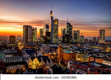 Frankfurt Am Main At Night, Germany