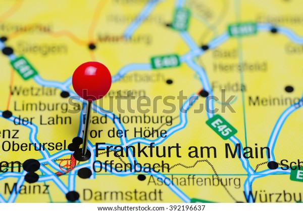 Frankfurt Main Pinned On Map Germany Stock Photo Edit Now