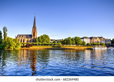 Frankfurt And Main River Waterfront, Germany